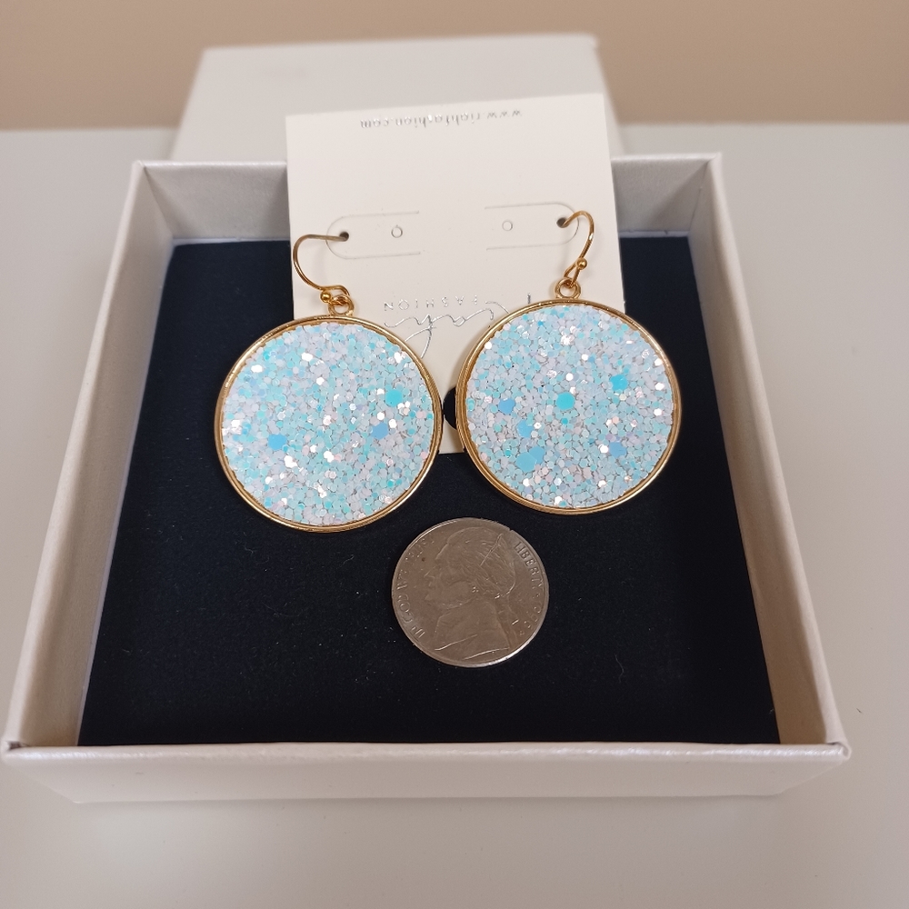 Confetti glitter sparkle earrings - Picture 9 of 10